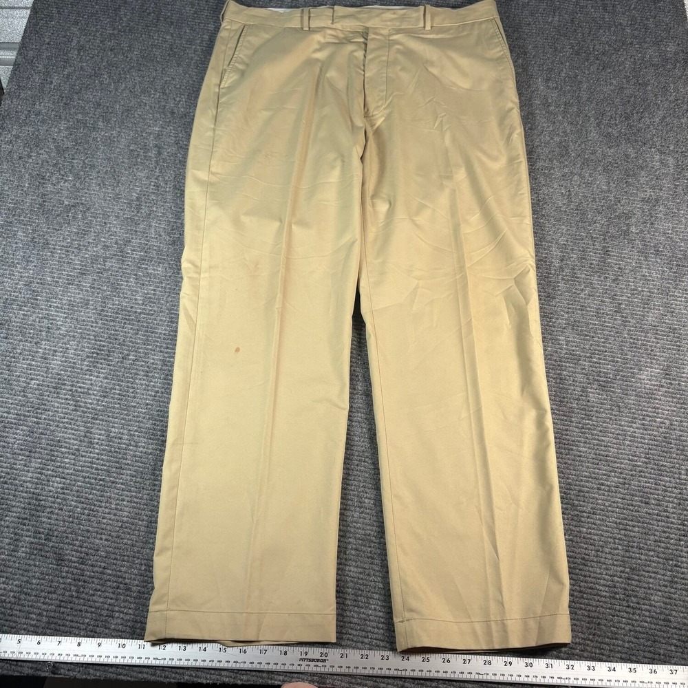 RLX Ralph Lauren Chino Pants Mens 38 Tan Good Polyester Golf Athletic Luxury